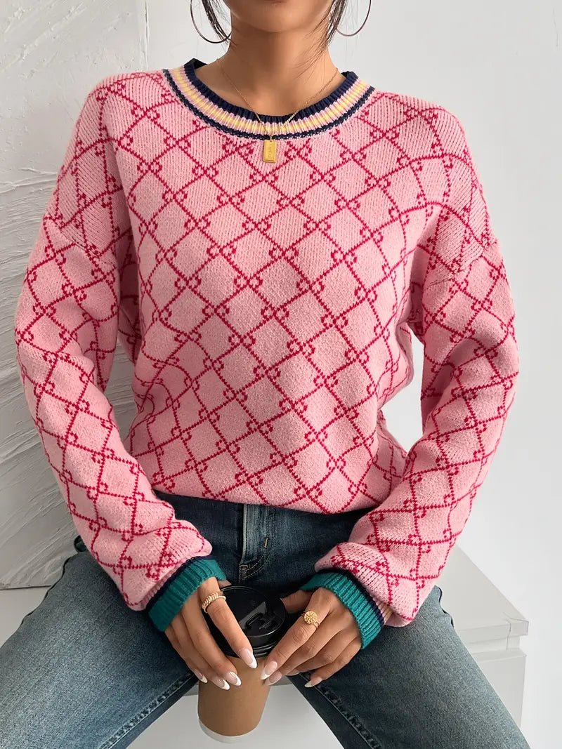 Fredlig Mönster Sweater | Tillsammans mot bröstcancer