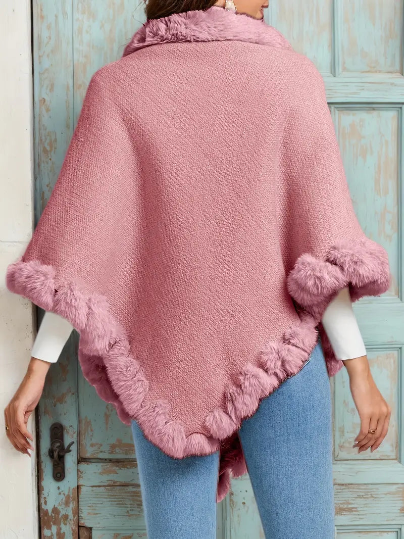 Värma Stickad Poncho | Tillsammans mot bröstcancer