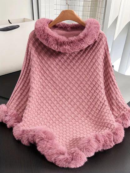 Värma Stickad Poncho | Tillsammans mot bröstcancer