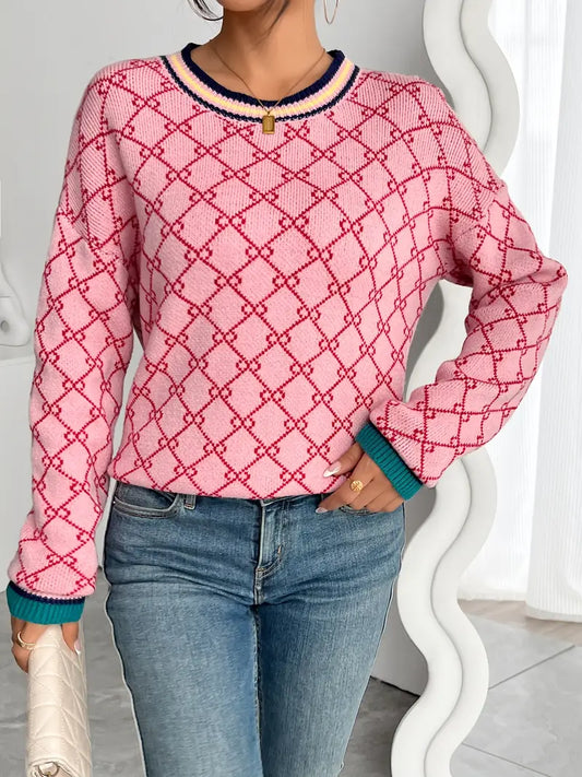 Fredlig Mönster Sweater | Tillsammans mot bröstcancer