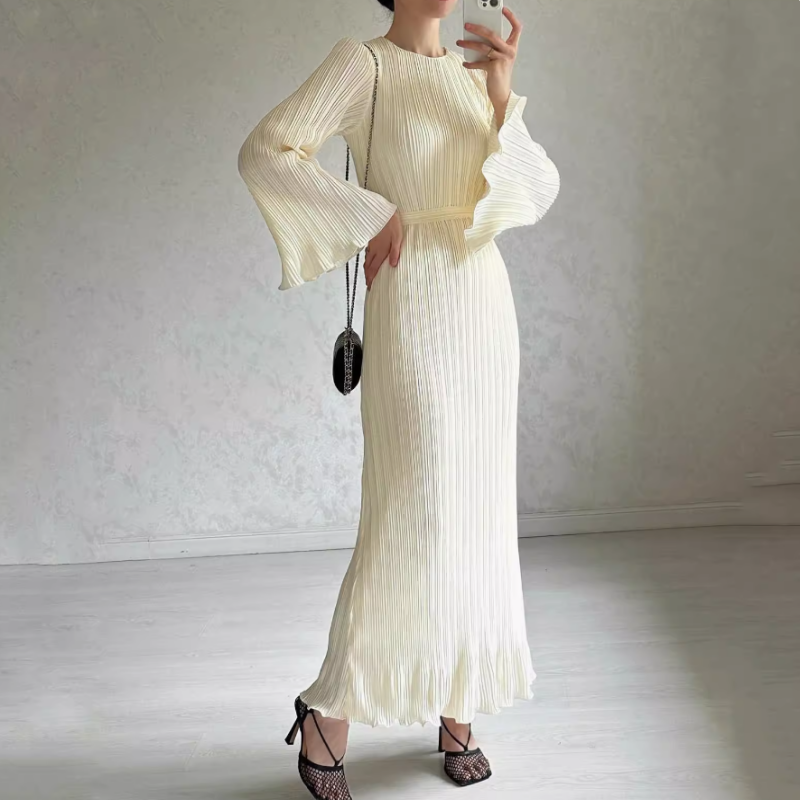 Elvi™ -  Utsvängda Ärmar Elegant Klänning