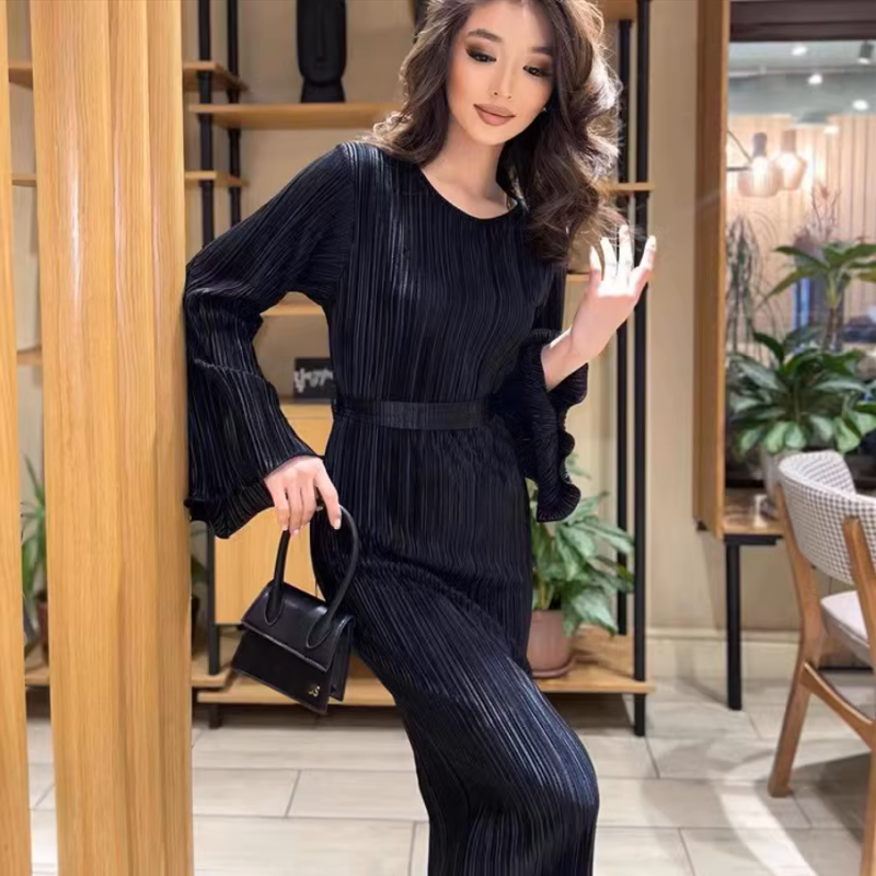 Elvi™ -  Utsvängda Ärmar Elegant Klänning